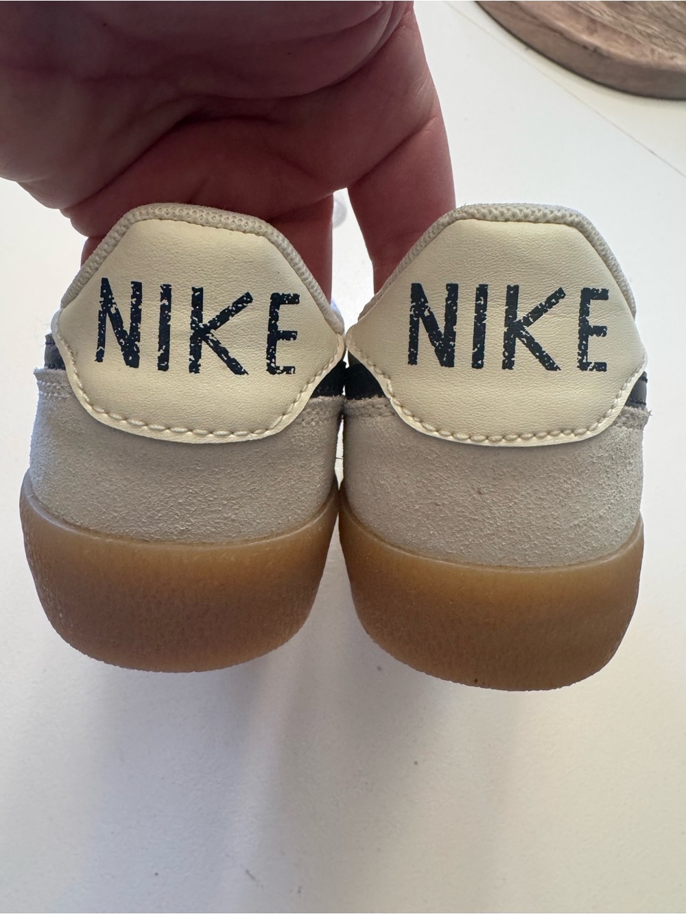 Nike Kids Cream Suede Sneakers with Gum Outsole